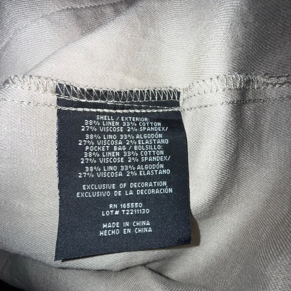 32 Degrees Cool Womens‎ Tan Linen Utility Jacket Medium Cinch Waist Lightweight